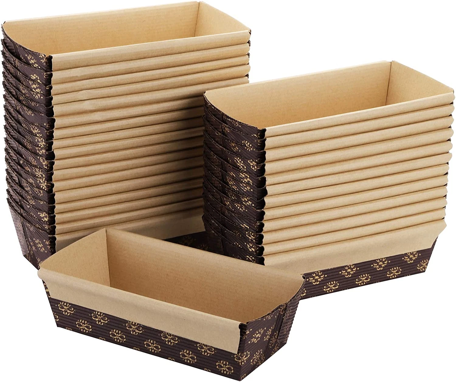 50 Pack Paper Loaf Pans Disposable Paper Baking Mold Rectangle Quick Bread Pumpk