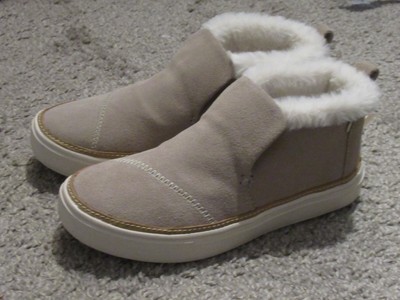TOMS Womens Paxton Suede Faux Fur Slip-On Shoes 5.5