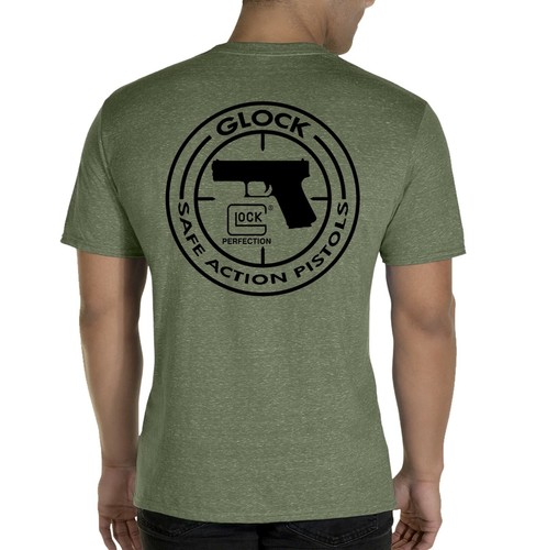 OFFICIAL Glock Logo T-Shirt S M L XL 2XL 3XL 4XL 5XL - BLACK / OXFORD / GREEN - Picture 9 of 14