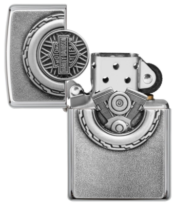 Zippo Windproof Harley Davidson Wheel Emblem Surprise Lighter