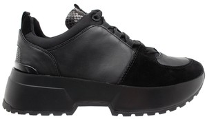 michael kors black leather trainers