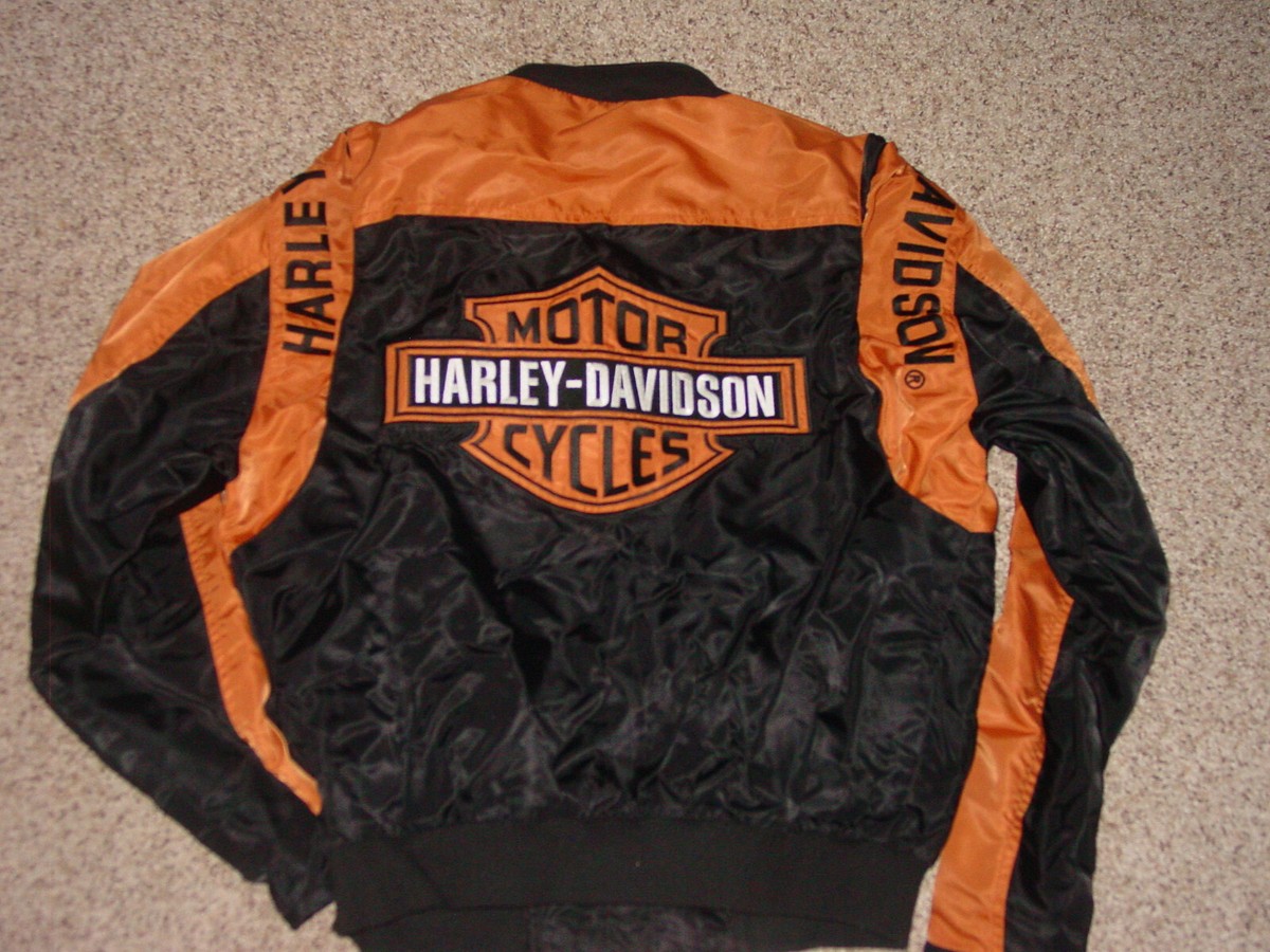 2007 Mens Harley Davidson Black/Orange Shield 97068-00V Nylon