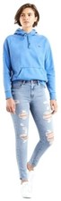 Levi's Sculpt 721 High Rise Ripped Skinny Jean Light Wash Distressed Destructed