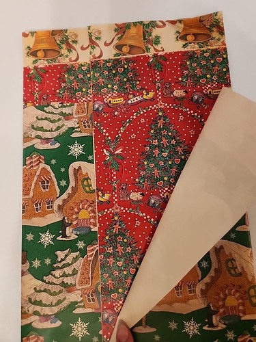Vintage Christmas Wrapping Paper Sheets Carrington Teddy Bears Santa Full Sheets - Picture 5 of 7