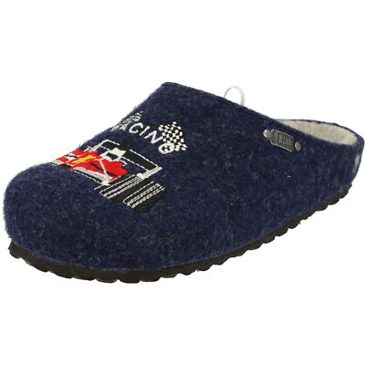 Supersoft Jungen Schuhe 542-342 Filz Hausschuhe Racing Cars Blau NEU