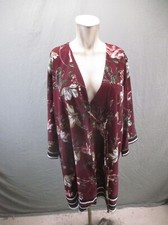STUDIO B BY BOBEAU Size XL Womens Floral Short Sleeve Tie Short Wrap Dress 902
