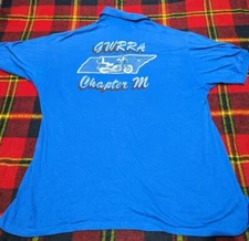 Vtg  Blue Polo Shirt Gold Wing Road Riders Motorcycle GWRRA Tennessee Mens Sz XL