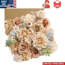 DIY-Friendly Silk Flower Combo with 34 Pcs - Perfect for Bouquets & Centerpieces