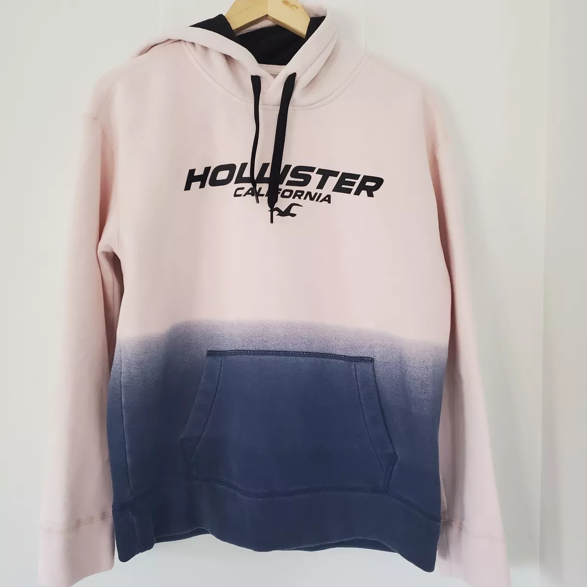 HOLLISTER Women SZ Small Gradient Pink Blue Hoodie Sweatshirt Spellout NICE  EUC! | eBay