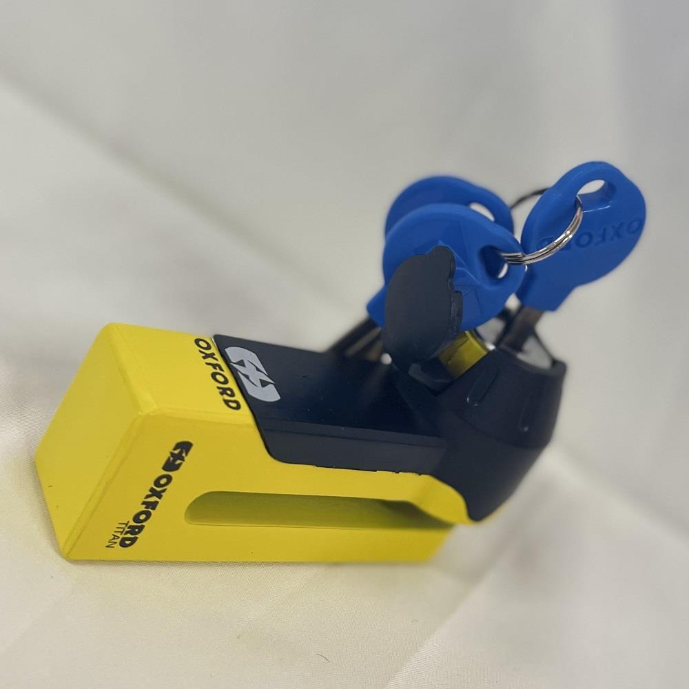 Oxford Titan Motorbike Motorcycle Disc Lock Security Yellow New