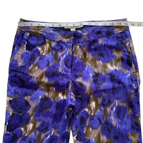 Boden Floral Bistro Blue Purple Multicolor Capri Pants Women’s Size 6P - Picture 7 of 13