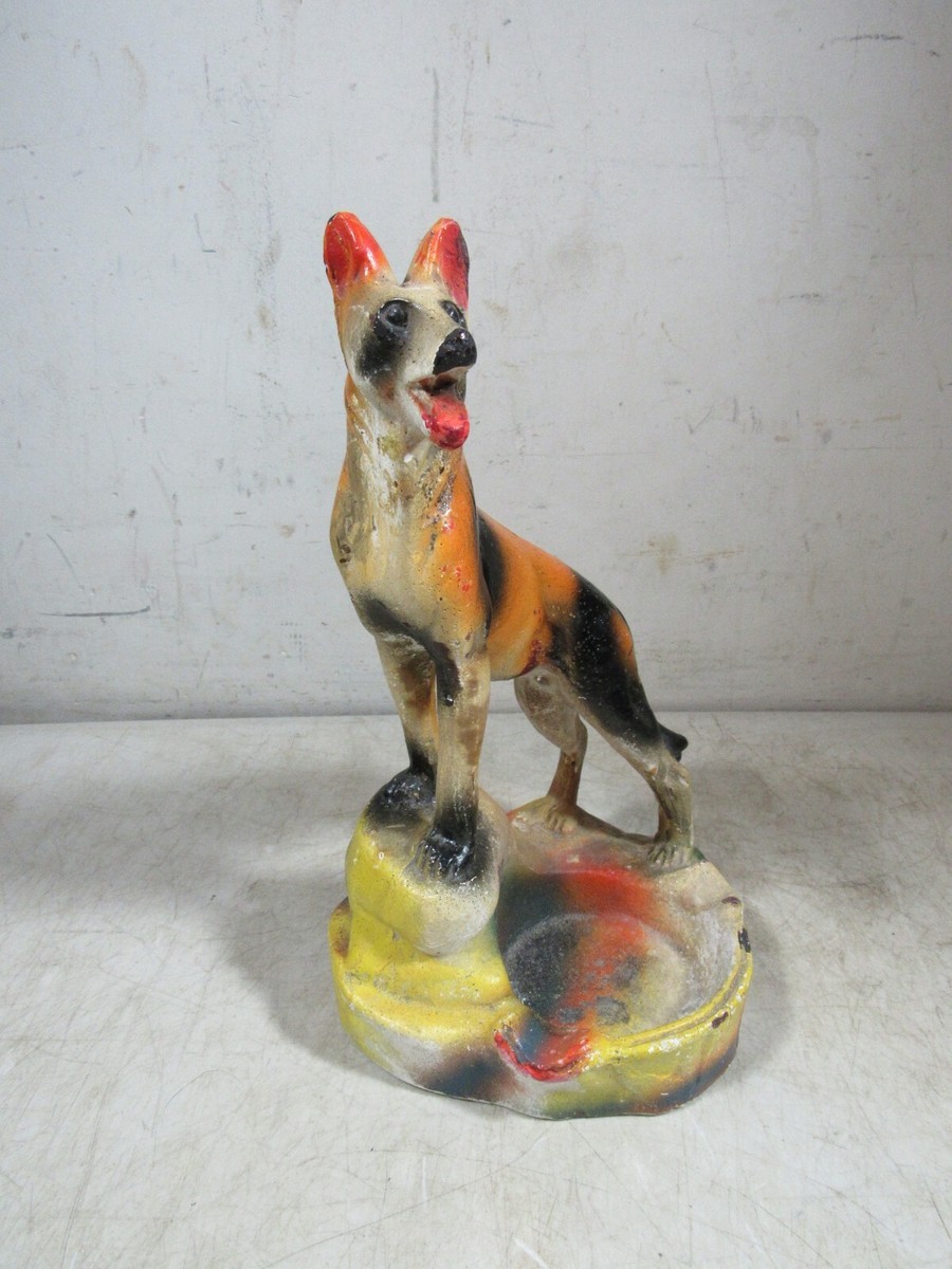 Vintage Boardwalk Carnival Prize Chalkware Large Dog German