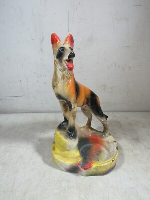 Vintage Boardwalk Carnival Prize Chalkware Large Dog German