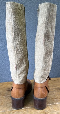Lauren Ralph Lauren Christine Riding Boots Women's Size 6 B Suede Tooled  Leather | eBay