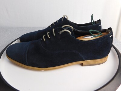 Clarks Blue Suede Shoes Men's 10 Oxford Cap Toe 16501