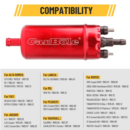 Universal 12V External Inline Electric Fuel Pump Kit High Pressure For0580464070 - Picture 7 of 18