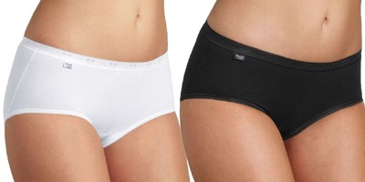 Sloggi Basic+ Midi Brief Ladies Cotton Rich Knickers Underwear (4 Pack)