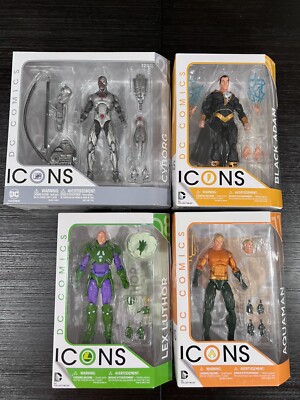 DC Collectibles ICONS Lot of Figures Cyborg Aquaman Black