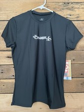 O'Neill Women's Basic Skins Short Sleeve Surf Shirt Black - New Sz M Slim Fit