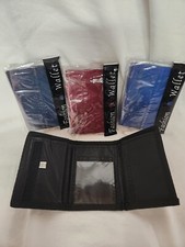 Slim Trifold Nylon Wallet - Unisex Mens Womens Kids - Solid Colors