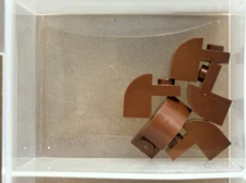 LEGO Parts - Reddish Brown Slope, Curved 2 x 1 w Recessed Stud - No 6091 - QTY 5