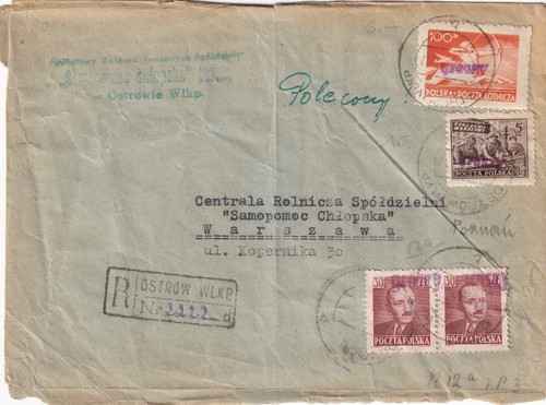 1951 POLEN - AUSSCHNITT MIT AUFDRUCK "GROSZY"