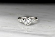 1.65Cttw White Round Simulated Diamond Engagement Ring Solid 925 Sterling Silver