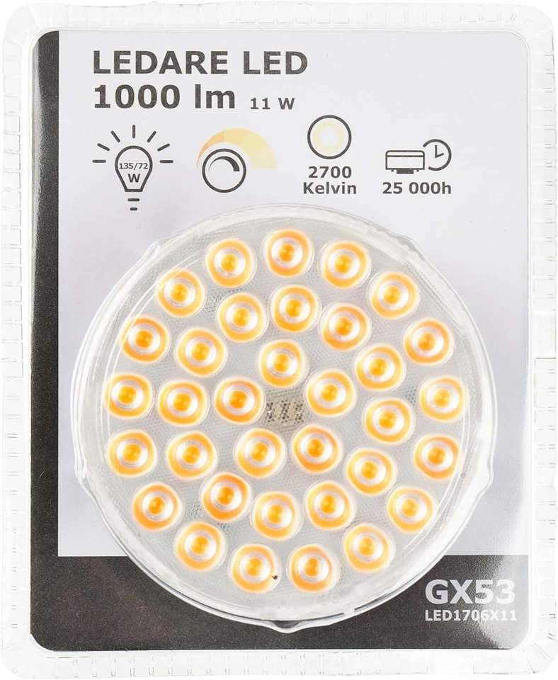 3 x IKEA LEDARE LED Bulb GX53 1000lm Dimmable Warm Beam Angle 2700K LED1706X11 - Image 4 of 4