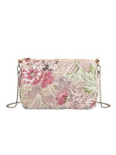 Women's Sequin Floral Embroidery Evening Beaded Clutch Bags One Size Pink