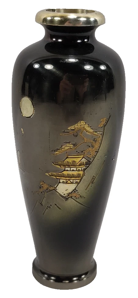 黄铜多色日本古董花瓶| eBay