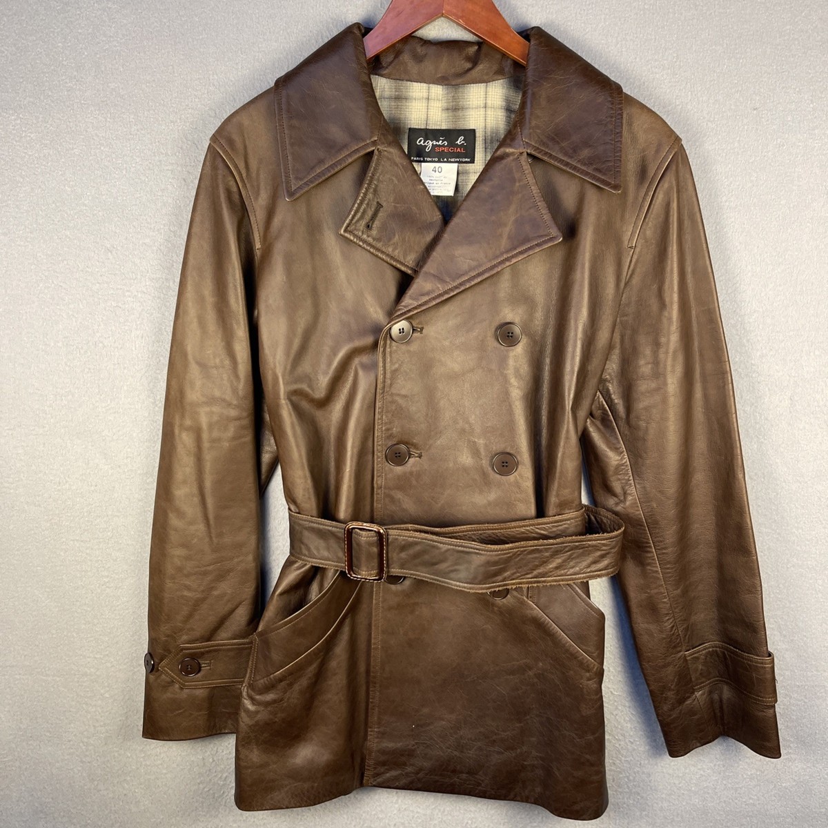 ジャケット・アウター agnes b. special leather jacket brown agnes b. special leather jacket brown leather jackets - New