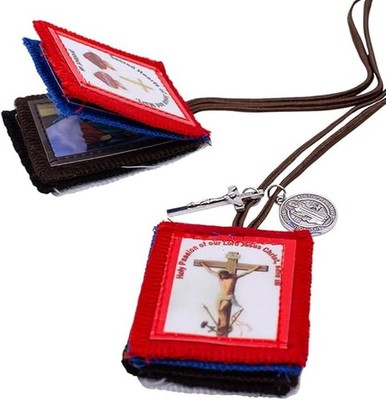 Five Fold Scapular with St. Benedict Medal and Crucifix | Scapular Devotional...