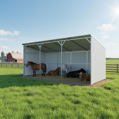 #ad 25#x27;x12#x27; Galvanized Steel Livestock Shed Building Farm Garden Shelter w Skid Base $2999.00