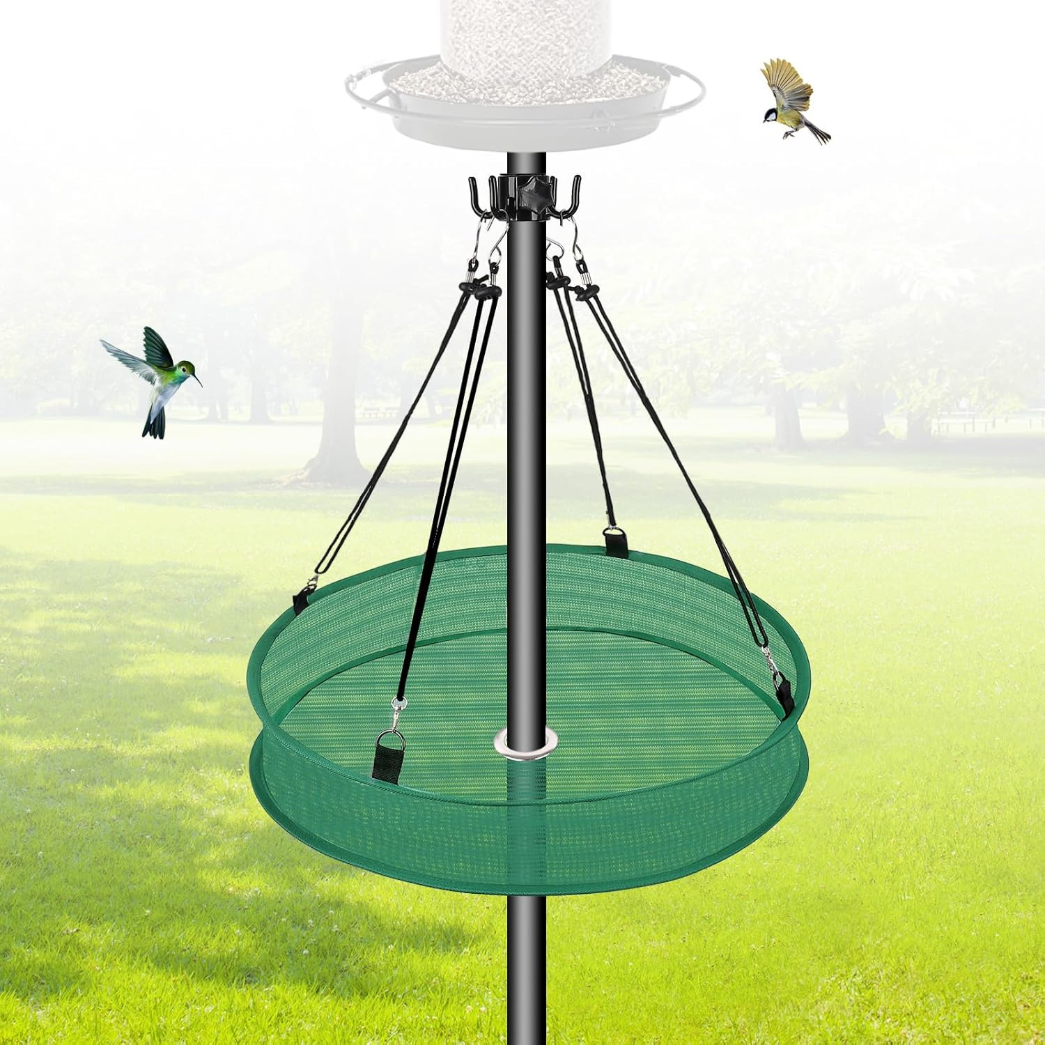 20'' Bird Seed Catcher Tray for Pole Mounted Bird Feeder, Bi