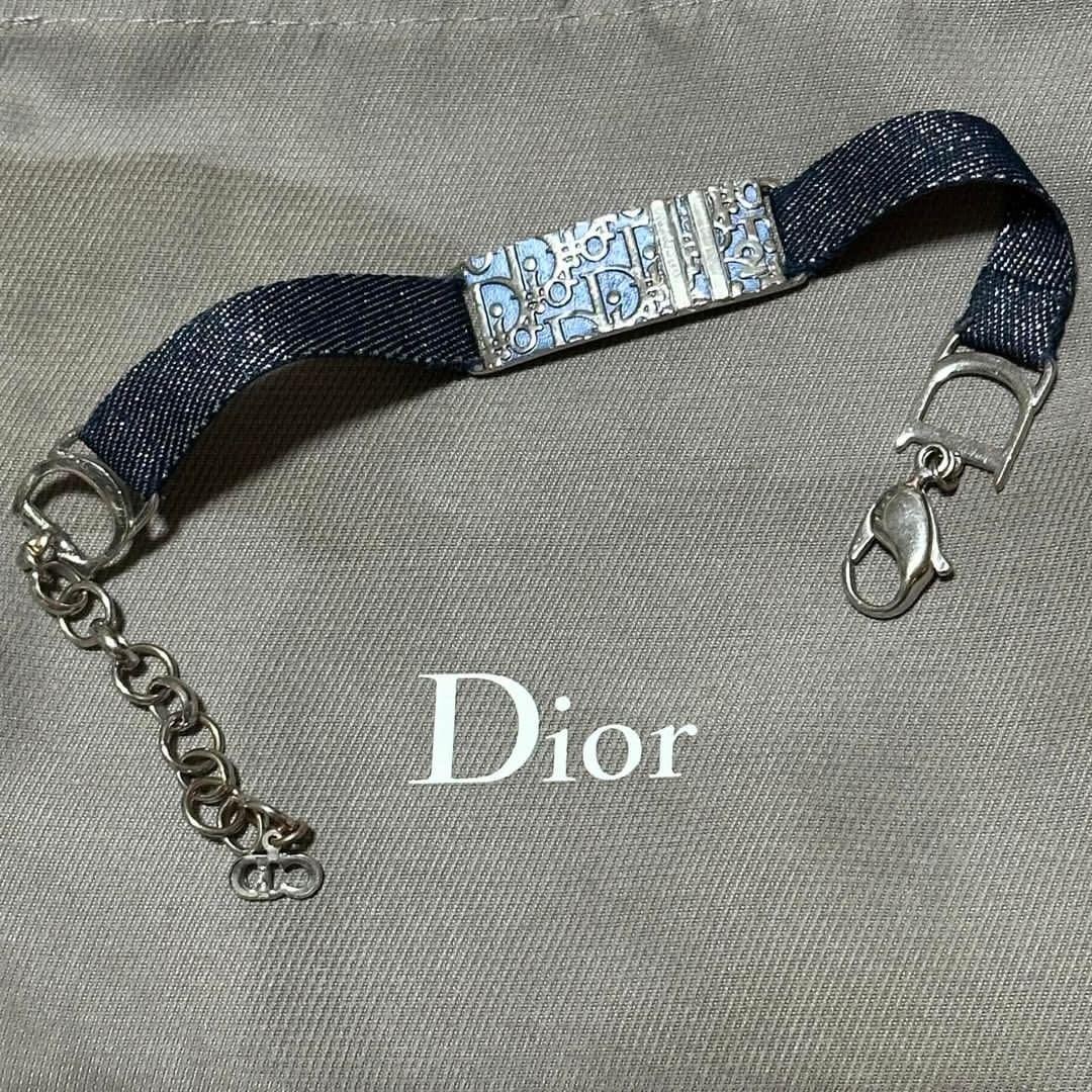 Dior ネイビー デニム ブレスレット Christian Dior Trotter Denim Bracelet Navy Women's From