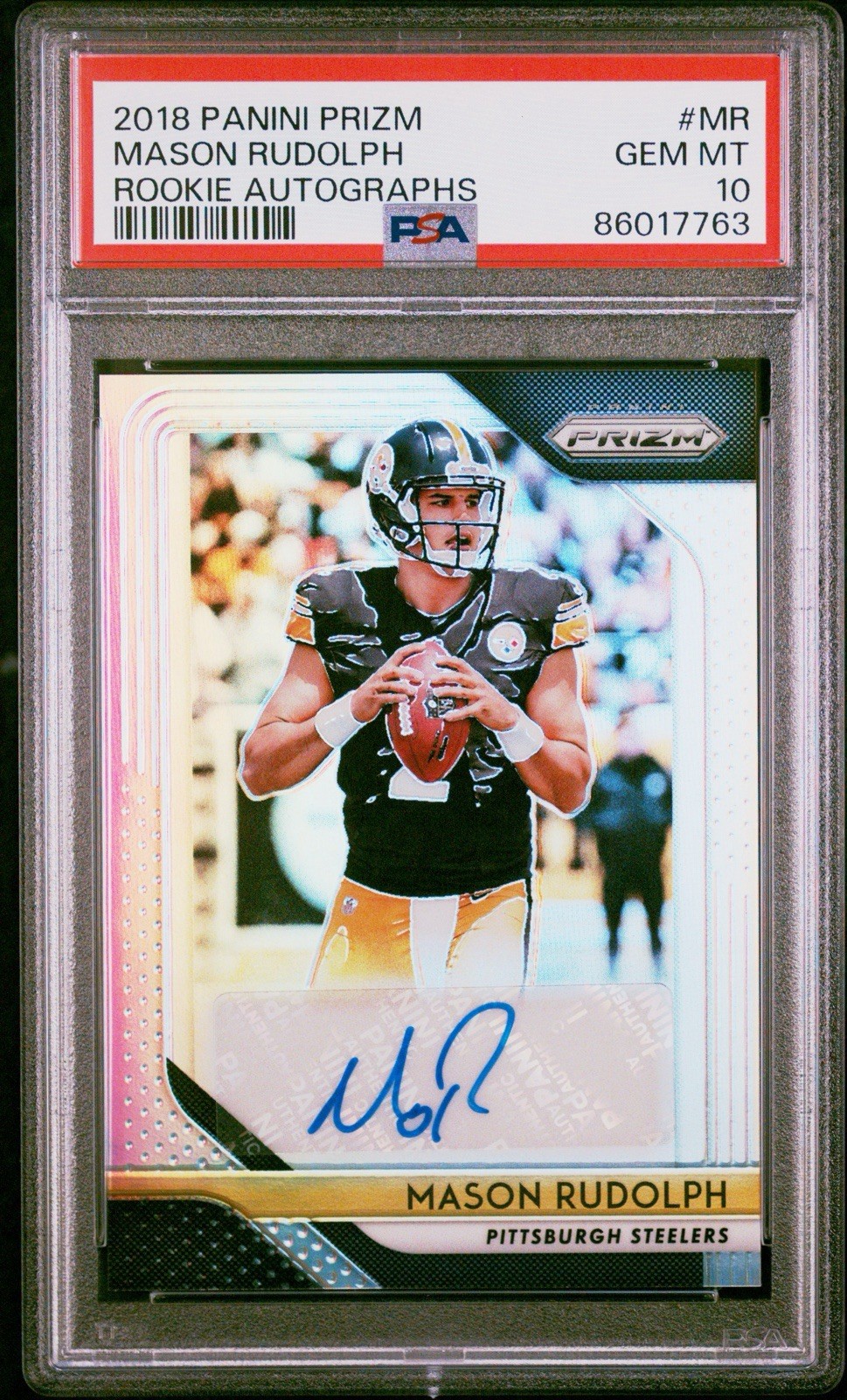 2018 MASON RUDOLPH PANINI PRIZM SILVER RC ROOKIE AUTO AUTOGRAPH PSA 10 GEM MINT