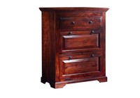 Holzkommode Sideboard Schmal Klein 80Cm Akazie Holz Massiv Dunkelbraun Kolonial
