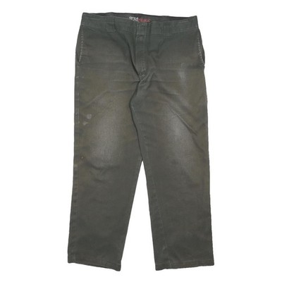 DICKIES Herren Baumwollmischung Schwarz Regular Straight Hose W38 L30 Workwear Zip