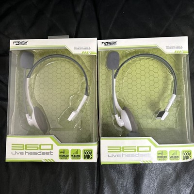 2 Xbox 360 Live Headset/new In Box/wire/ Reduce Noise/volume Control/boom Mic