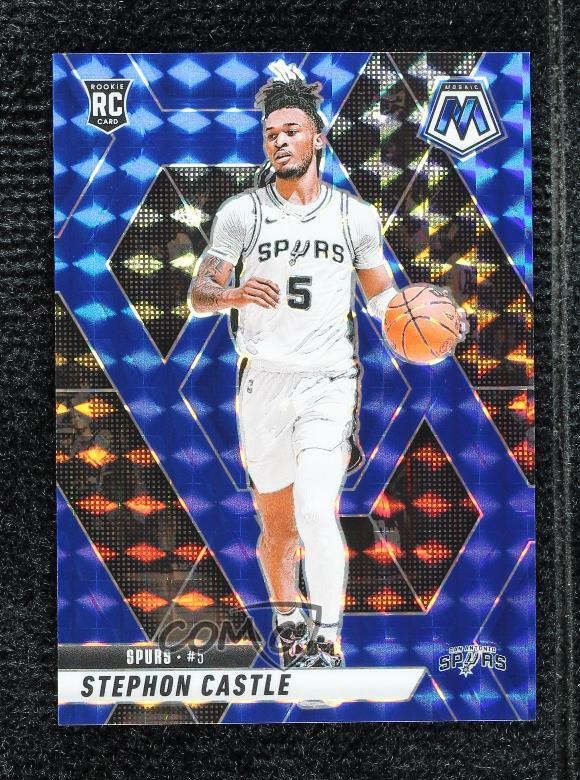 2024-25 Panini Mosaic Rookies Blue Mosaic Prizm 124/199 Stephon Castle #236 k7n