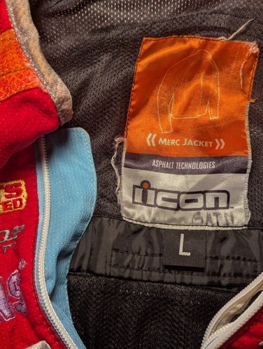 Vintage Icon Motorcycle Jacket Men's L Red multi color Racing Biker Protective - Picture 5 of 8