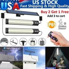 Solar Power Double Head LED Pendant Light Garage Shop Lamp Shed Barn Gazebo Yard