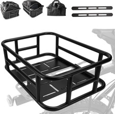 Bike Basket Rear, Bicycle Basket with Liner,Waterproof Cover,Cargo Net, Large Bi
