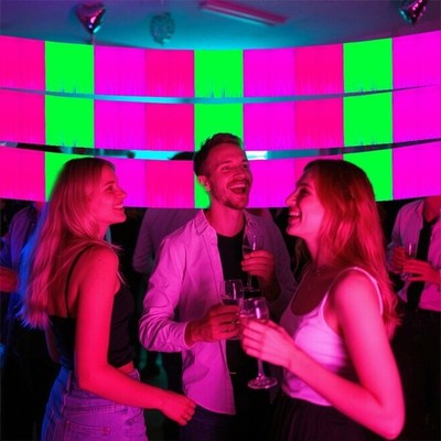 Folien Fransen Vorhang Party Hintergrund Peel-and-Stick Setup Leicht Folienstrei