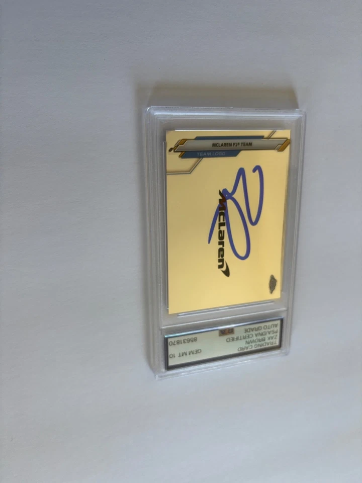 ZAK BROWN SIGNED 2020 TOPPS CHROME MCLAREN F1 CARD TEAM LOGO CEO PSA/DNA AUTO 10 - Image 2 of 3