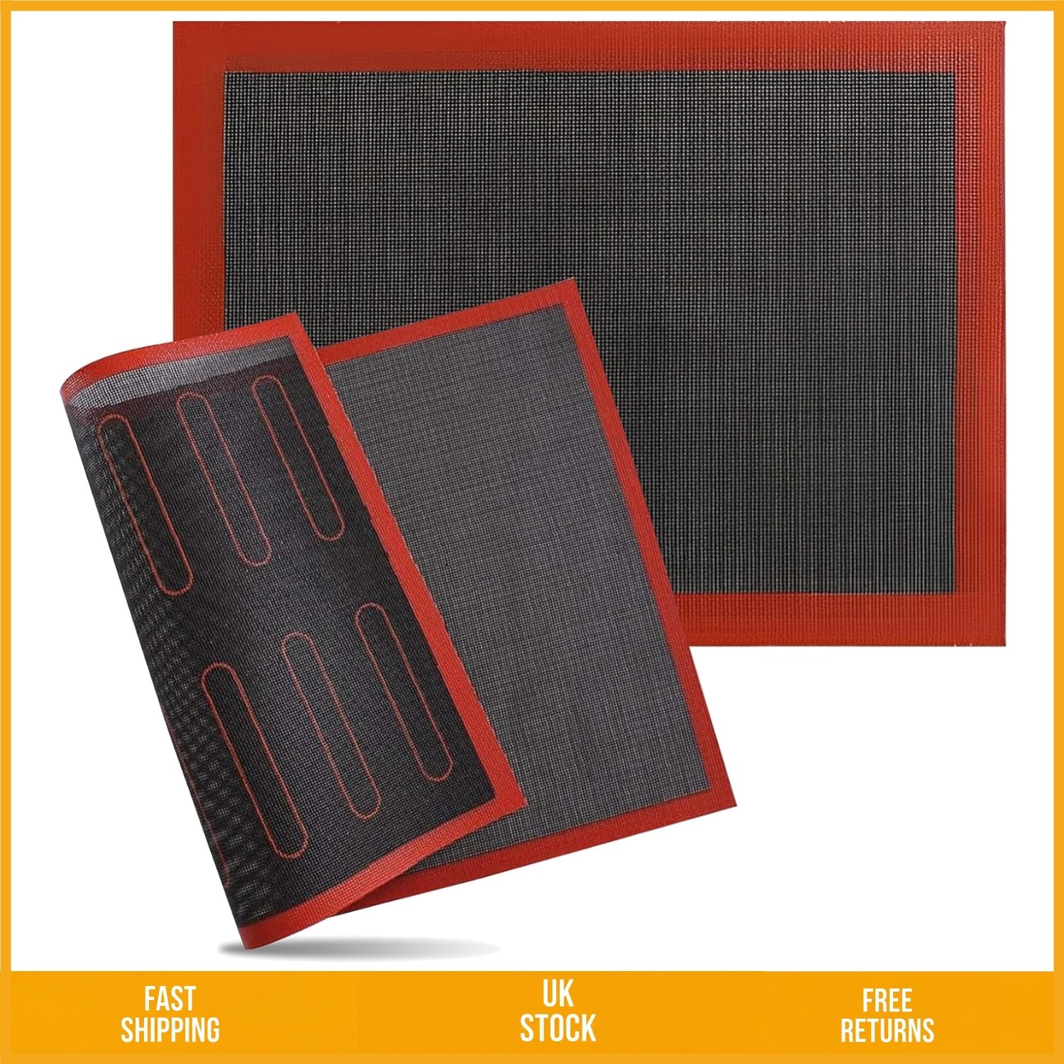 Nonstick Perforated Silicone Baking Mat Set for Pastry 40x30cm 2 Pack