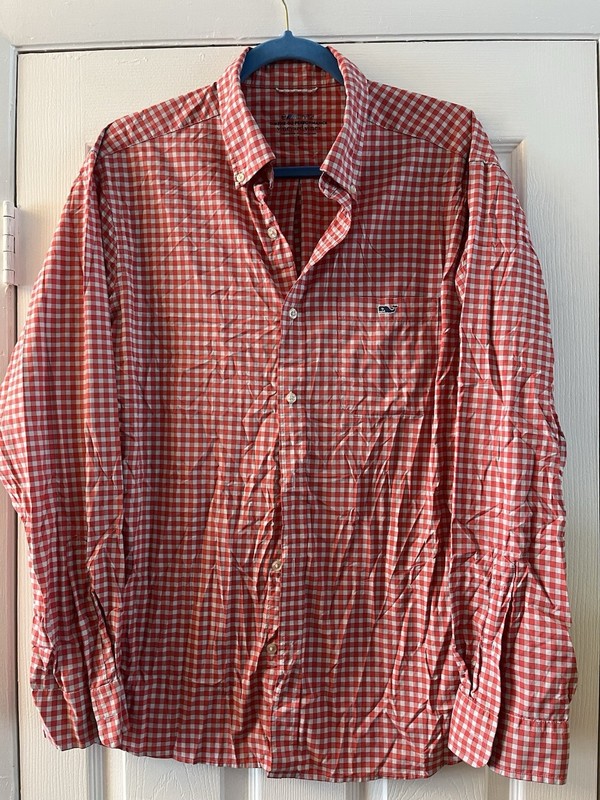 Vineyard Vines OTC Performance Men's Classic Fit Shirt Red plaid Large
