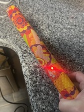 Amika Hair Straightener AM1855 Orange Paisley Graffiti 1" Ceramic Works Great