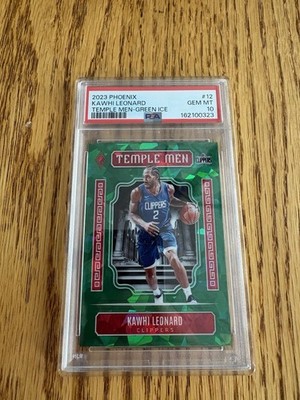 2023-24 Panini Phoenix - Temple Men Kawhi Leonard #12 Green Ice /149 PSA 10 POP1