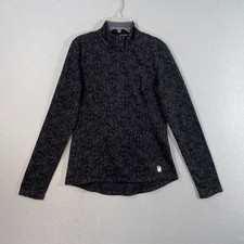 Spyder Active Womens Pullover Small Black Heather Quarter Zip Long Sleeve